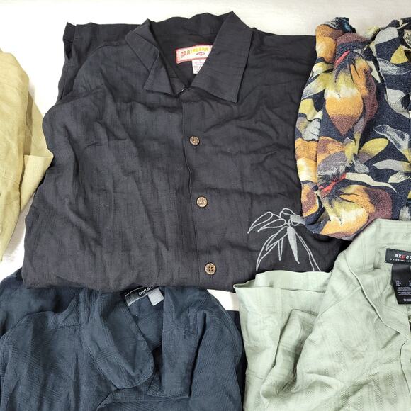Vintage Hawaiian Shirt Mens Sz Large Lot of 6 Rayon Linen Silk NWT Y2k Summer - Picture 8 of 14